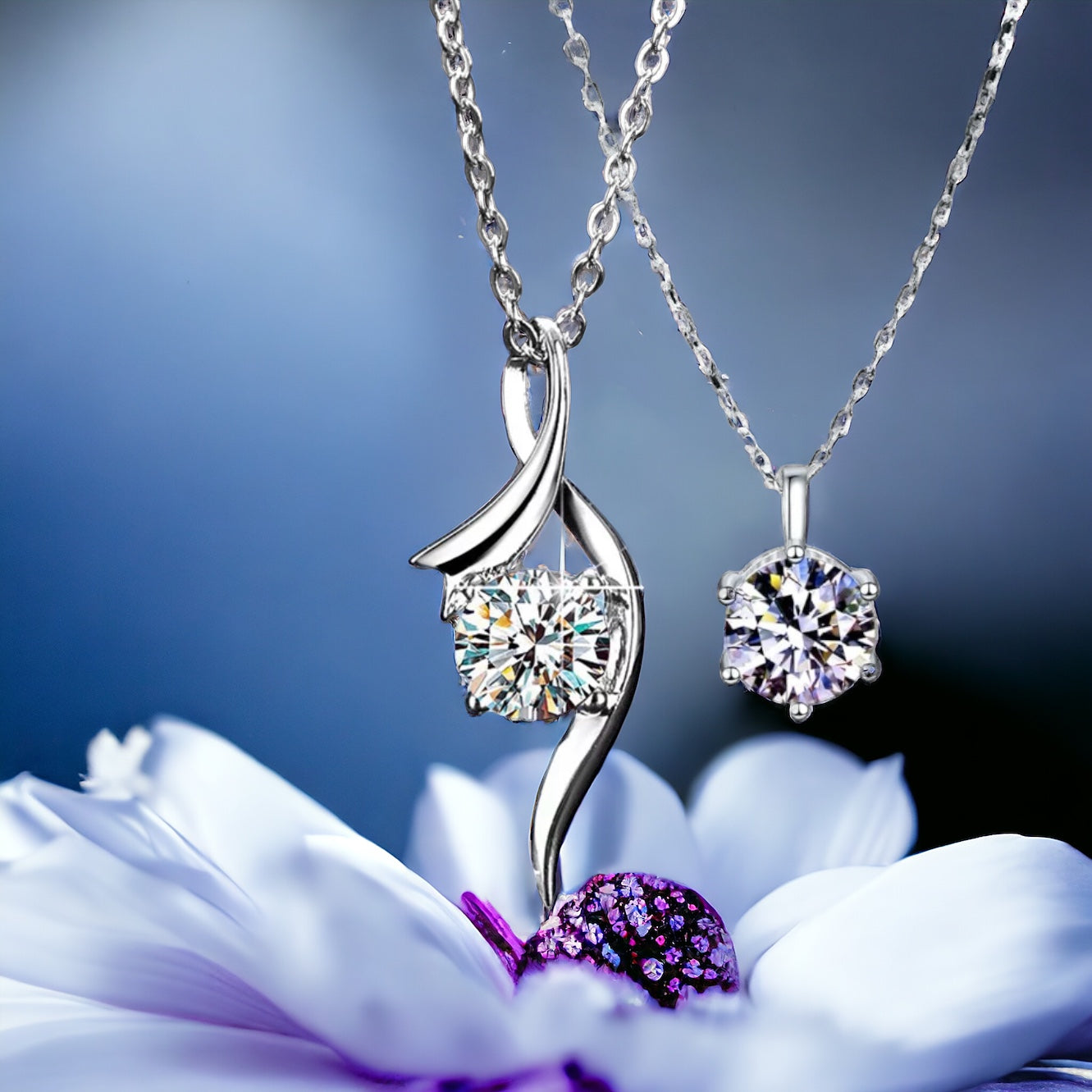 Exclusive 1 Carat Solitaire Moissanite Diamond Necklace