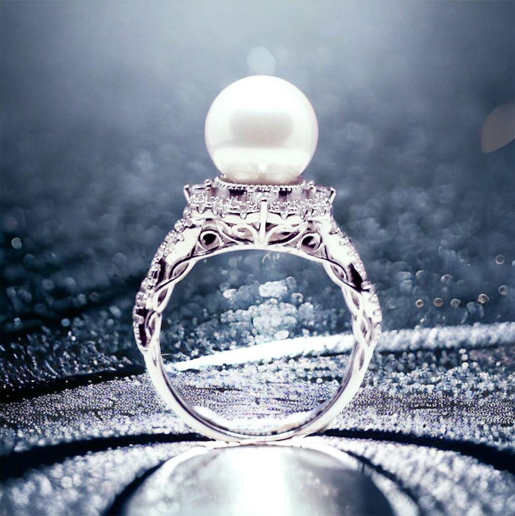 Natural Water Pearl On 925 Sterling Silver Ring
